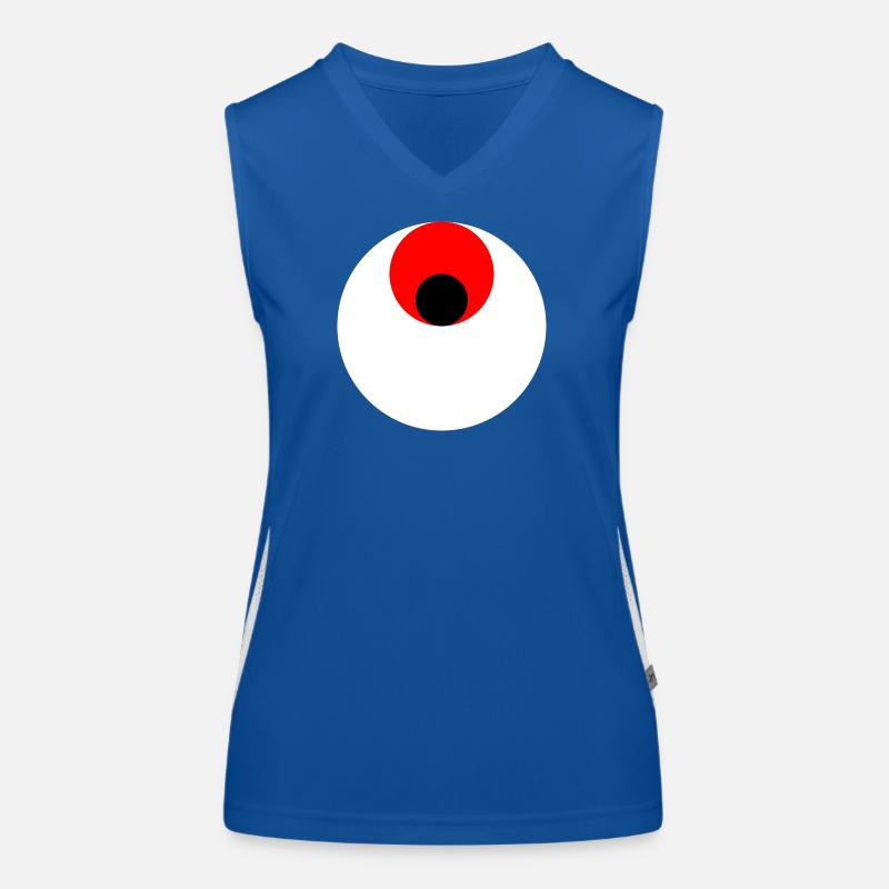 3 cercles, blanc, rouge et noir Débardeur respirant contrasté Femme