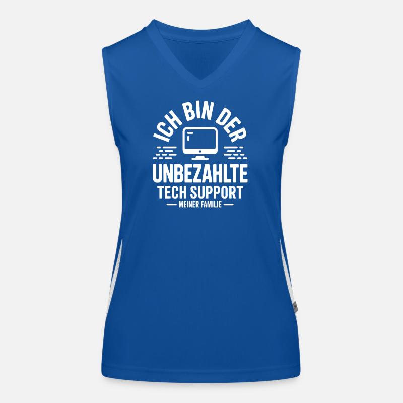 Ich bin der unbezahlte Tech Support Funktionelles Kontrast-Tank Top für Frauen