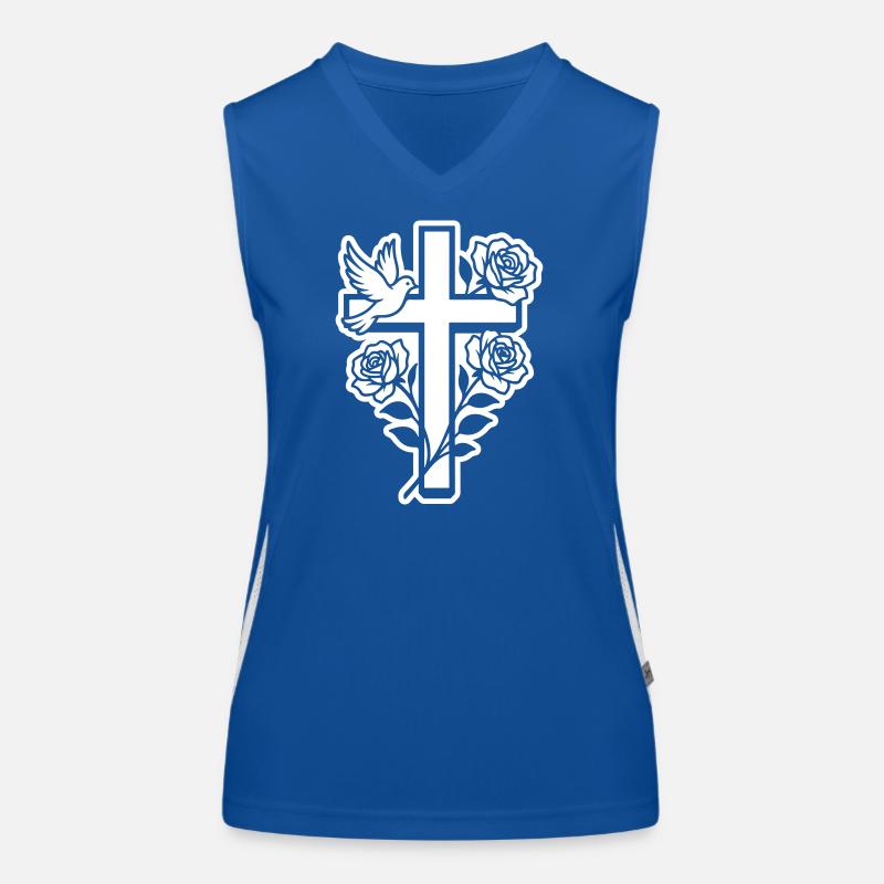 Kreuz Taube Christlich Funktionelles Kontrast-Tank Top für Frauen