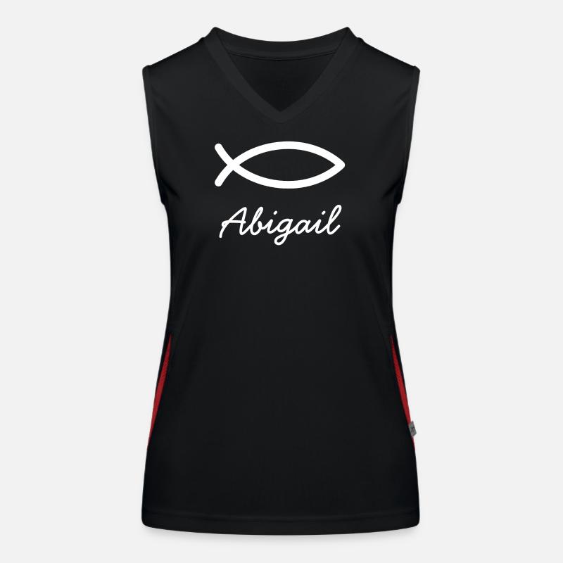 Abigail christlicher Name mit A Mädchenname Taufe Funktionelles Kontrast-Tank Top für Frauen