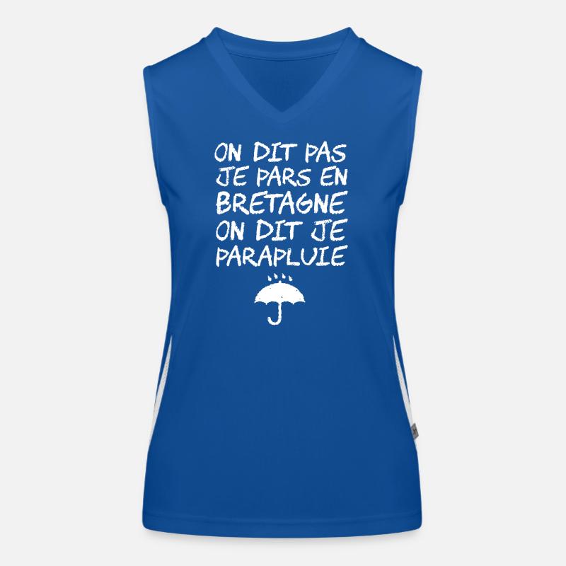 ICH GEHE NICHT NACH BRETAGNE, ICH BIN EIN REGENSCHIRM! Funktionelles Kontrast-Tank Top für Frauen