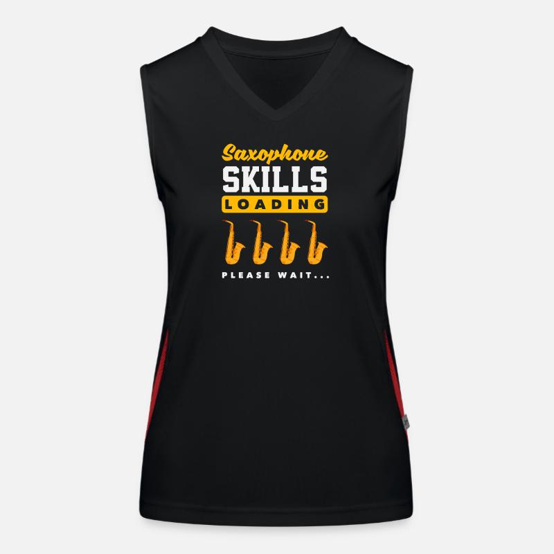 Saxophon-kenntnisse Loading Please Wait Funktionelles Kontrast-Tank Top für Frauen