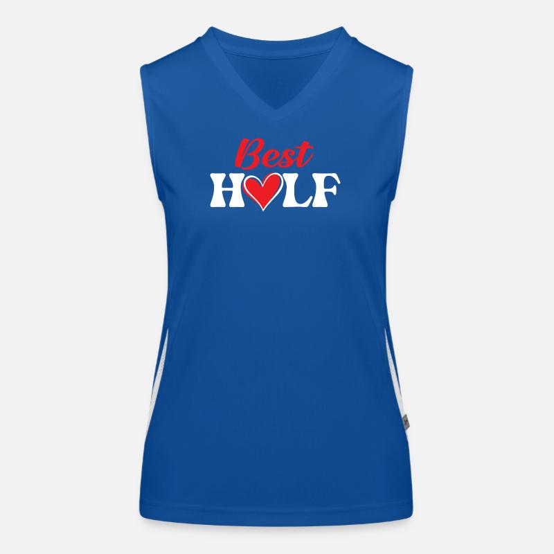 Best Half Funny Matching Couples Valentine Love  Women's Functional Contrast Tank Top