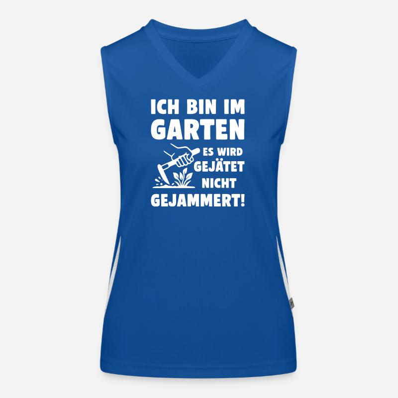 Im Garten wird gejätet statt gejammert Funktionelles Kontrast-Tank Top für Frauen