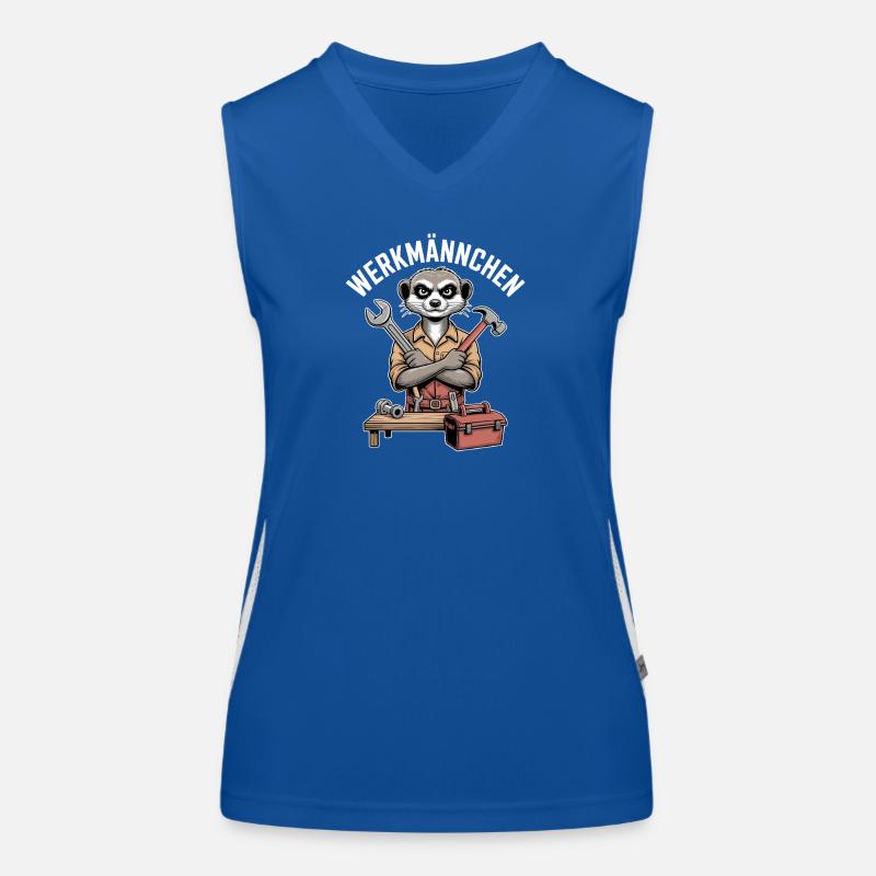 Erdmännchen Echter Heimwerker Mann Handwerker Funktionelles Kontrast-Tank Top für Frauen