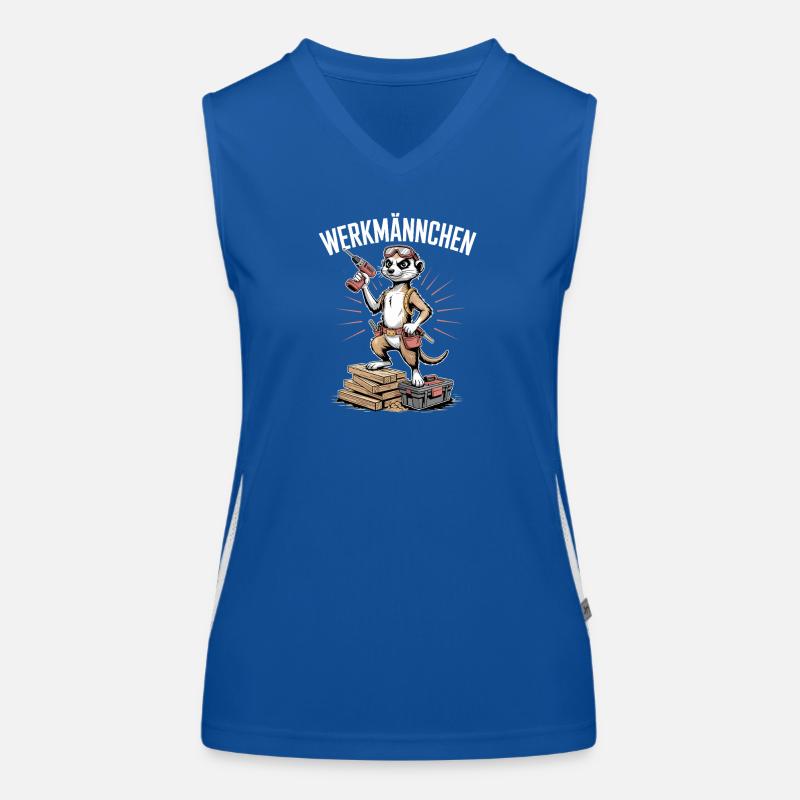 Erdmännchen Echter Heimwerker Mann Handwerker Funktionelles Kontrast-Tank Top für Frauen