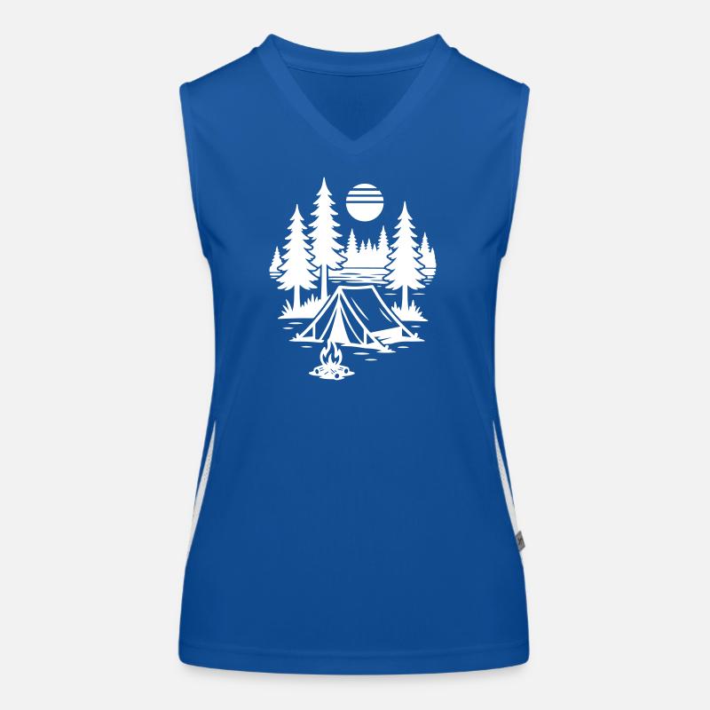 Tent Nature Campfire Camping Women's Functional Contrast Tank Top