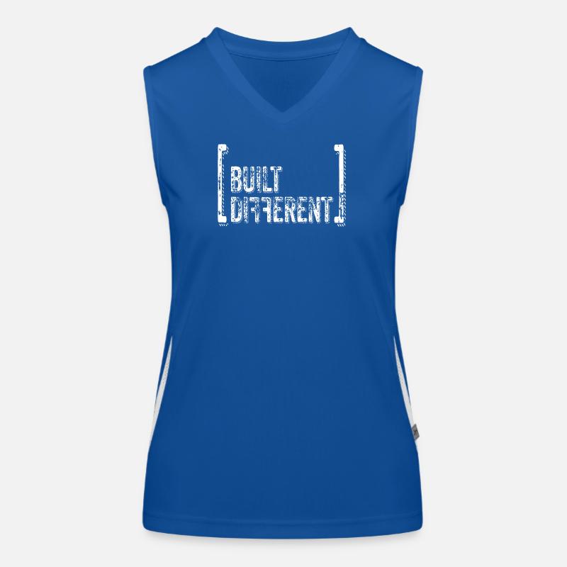 Built Different Distressed Quote Funktionelles Kontrast-Tank Top für Frauen