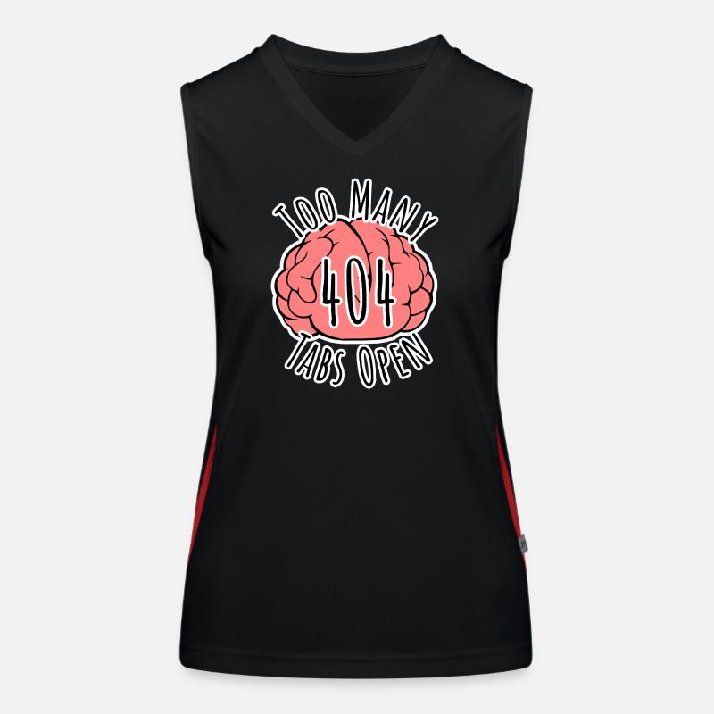 Brain Error 404 - Too many tabs open! Women's Functional Contrast Tank Top