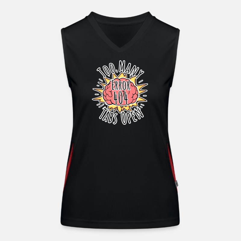 Brain Error 404 - Too many tabs open! Boom! Women's Functional Contrast Tank Top