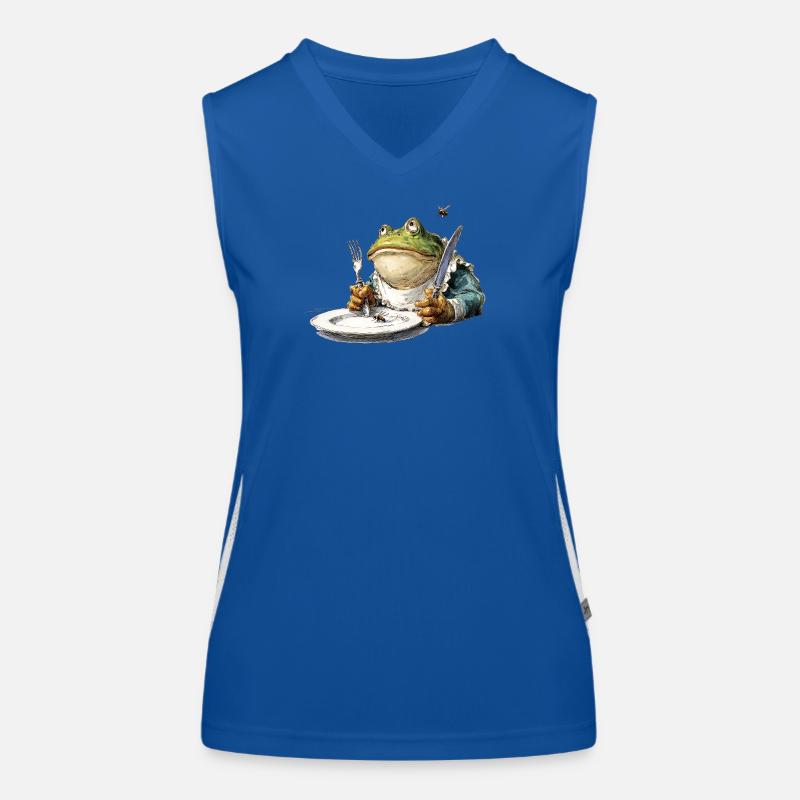 Grenouille à table avec des couverts Débardeur respirant contrasté Femme