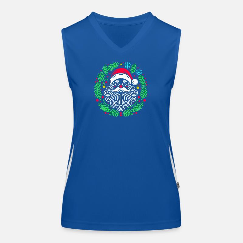 Weihnachtsrunder Weihnachtsmann mit Ästen Funktionelles Kontrast-Tank Top für Frauen