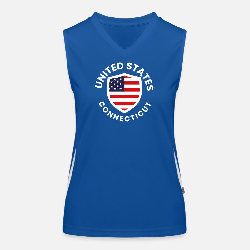 Emblème du drapeau USA Débardeur respirant contrasté Femme