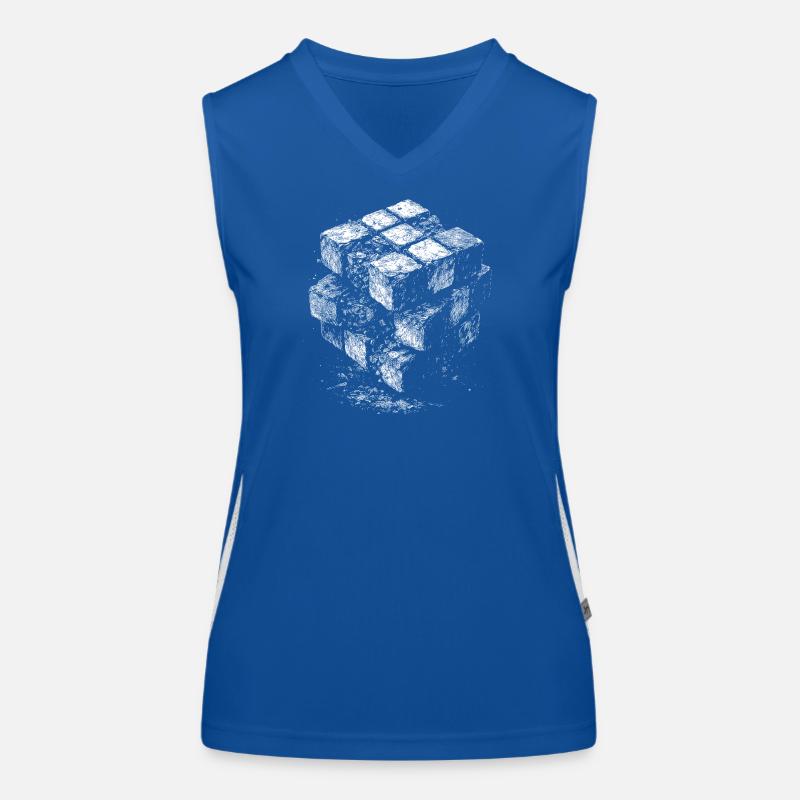 Brick Cube Geometry Women's Functional Contrast Tank Top