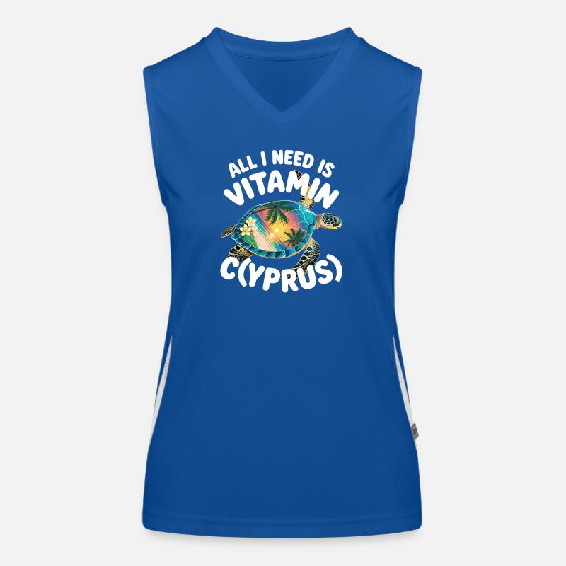 Chypre Tout ce dont j’ai besoin, c’est de vitamines Chypre Drapeau chypriote Débardeur respirant contrasté Femme