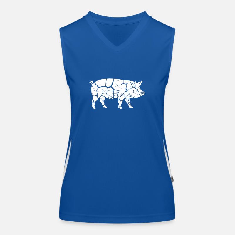 Pig Mosaic Sliver Art Vector Women's Functional Contrast Tank Top