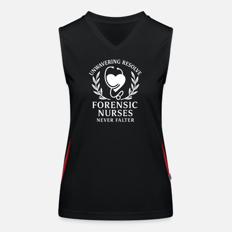 Forensic Nurse Practitioner Never Falter Coroner Funktionelles Kontrast-Tank Top für Frauen