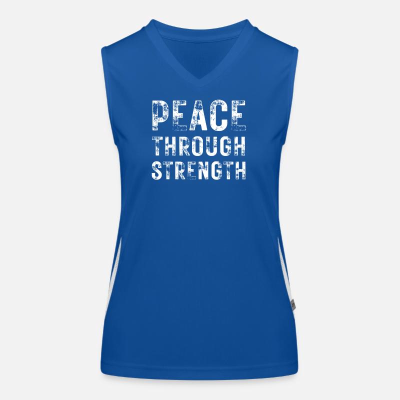Frieden durch Stärke Funktionelles Kontrast-Tank Top für Frauen
