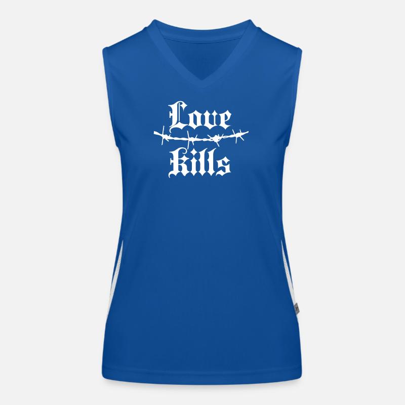 Gothic Barbed Wire Typography Women's Functional Contrast Tank Top
