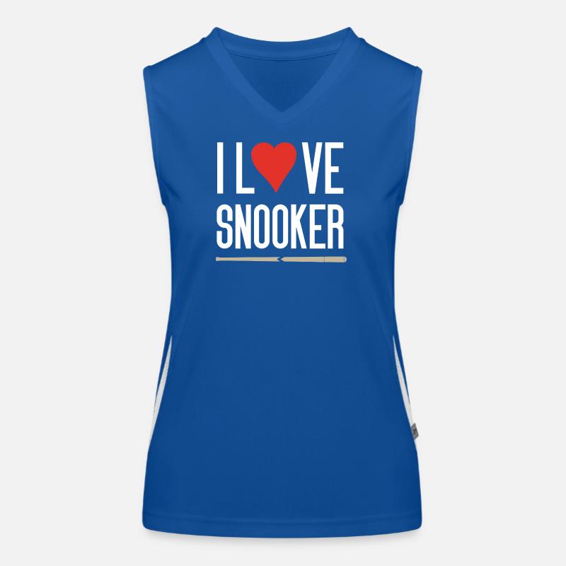 Ich liebe Snooker Funktionelles Kontrast-Tank Top für Frauen