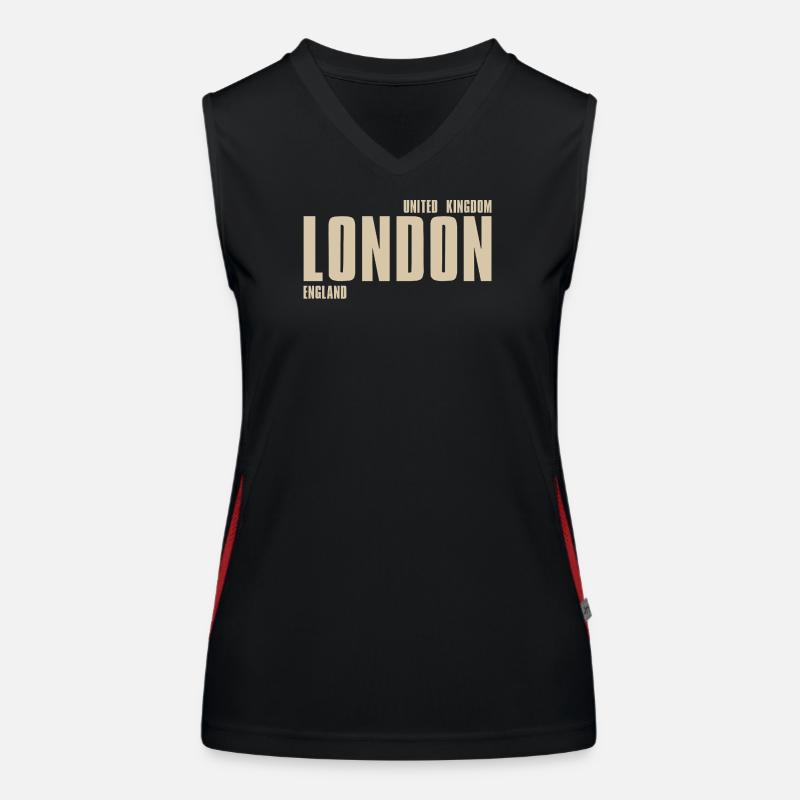 London Retro Typography Women's Functional Contrast Tank Top