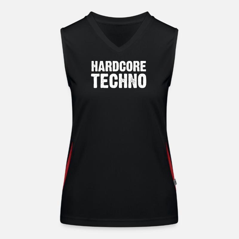 Hardcore Techno Distressed - Women's Functional Contrast Tank Top - black/red