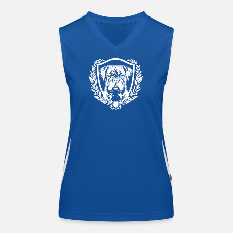 Blason de bouledogue avec couronne de laurier Débardeur respirant contrasté Femme