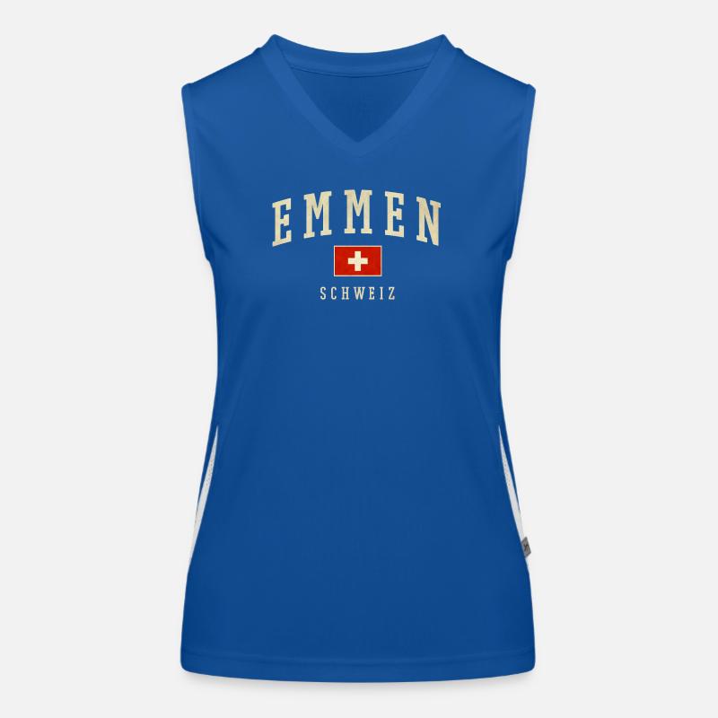 Emmen Suisse, motif avec drapeau Débardeur respirant contrasté Femme