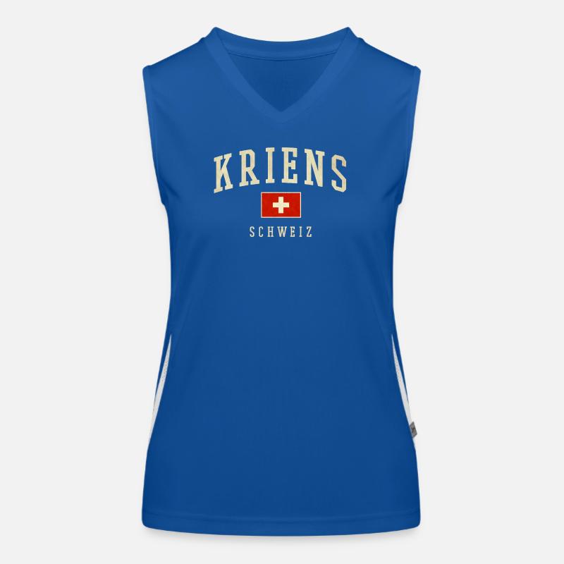 Kriens Suisse design avec drapeau Débardeur respirant contrasté Femme