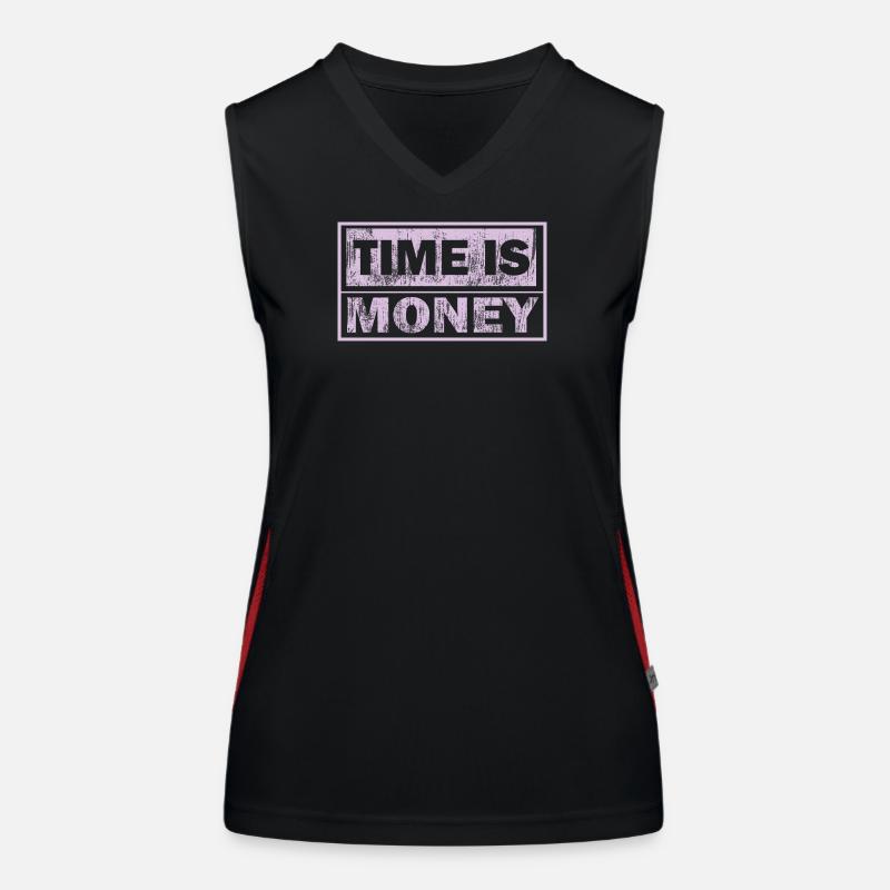 Zeit ist Geld Neon-Panel Funktionelles Kontrast-Tank Top für Frauen