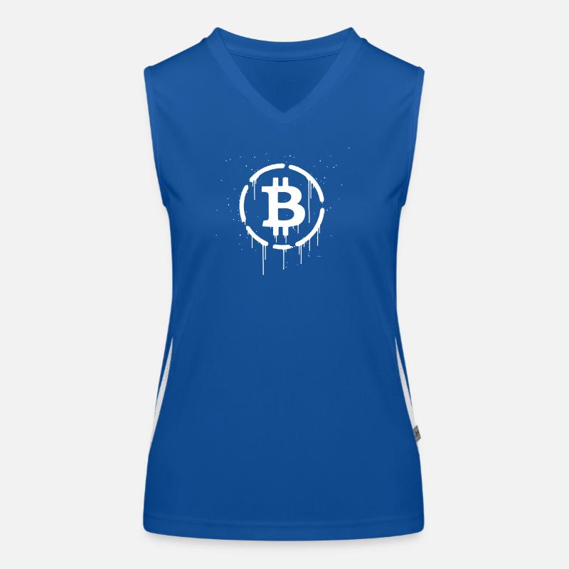 Bitcoin Logo Graffiti Crypto Débardeur respirant contrasté Femme