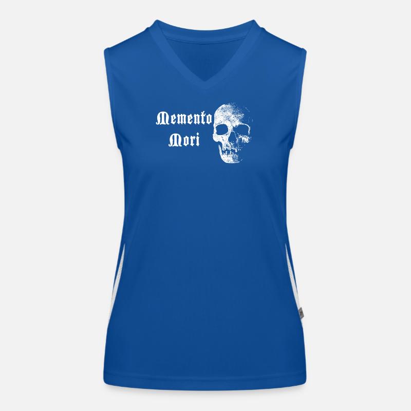 Memento Mori Schädel – Weißer Kontrast Funktionelles Kontrast-Tank Top für Frauen