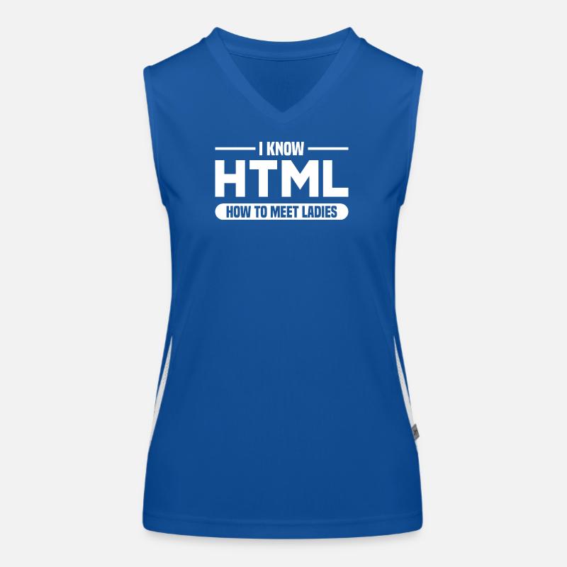 HTML Humor Code Programmer Saying Women's Functional Contrast Tank Top