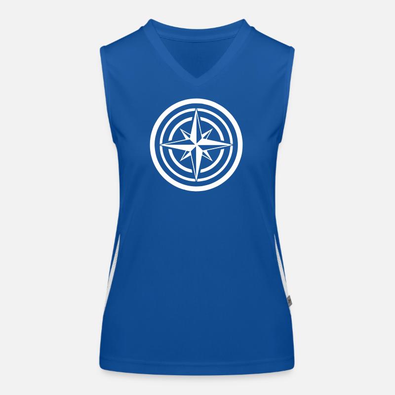 Compass Wind Rose Circle Navigation Clean Women's Functional Contrast Tank Top