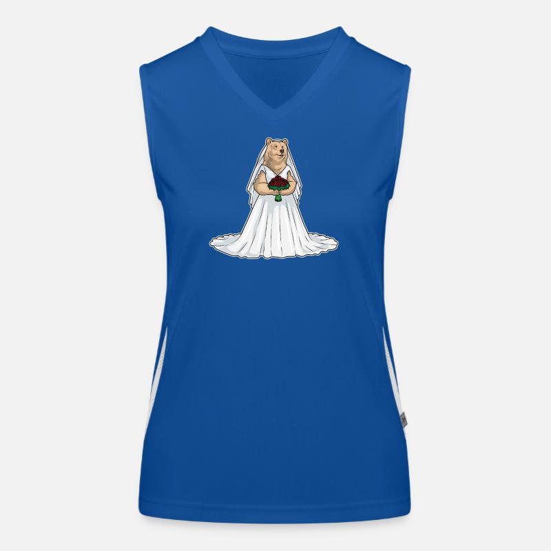Bär Braut Rose Hochzeit Funktionelles Kontrast-Tank Top für Frauen