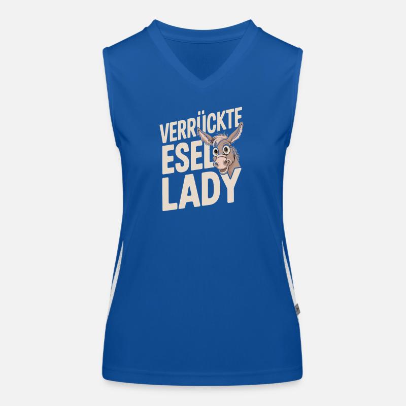 Crazy Donkey Lady Funny Donkey Saying Women's Functional Contrast Tank Top