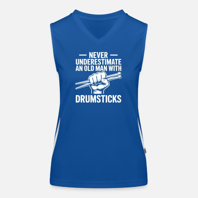 Drummer Spruch Lustiges Schlagzeuger Geschenk Funktionelles Kontrast-Tank Top für Frauen