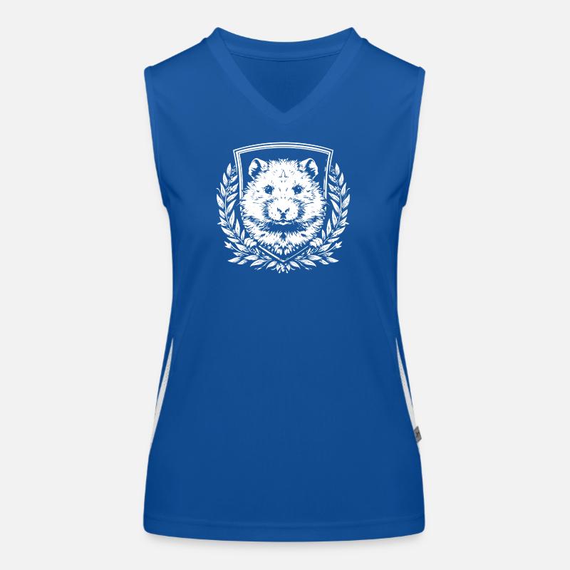Blason de hamster avec couronne de laurier Débardeur respirant contrasté Femme