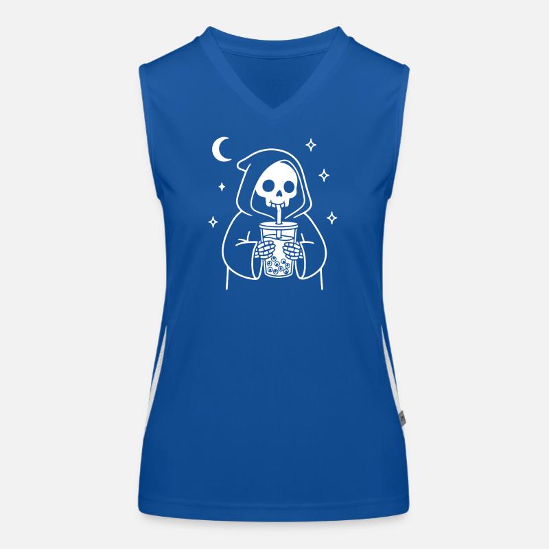 Sensenmann mit Bubble-Eye Tea Funktionelles Kontrast-Tank Top für Frauen