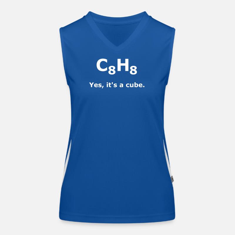 C8H8 Cuban Molecule Chemistry – Yes It's a Cube Funktionelles Kontrast-Tank Top für Frauen