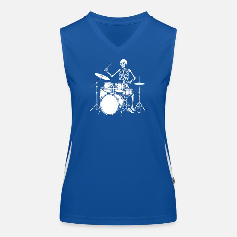 Skeleton Drummer Jam Funktionelles Kontrast-Tank Top für Frauen