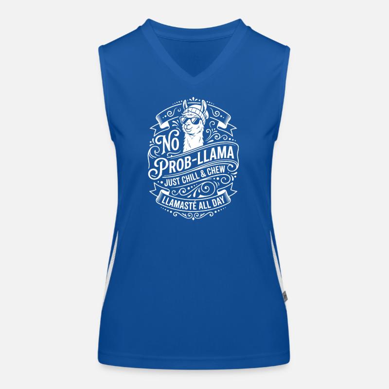No Prob-Llama Chill & Chew Funktionelles Kontrast-Tank Top für Frauen