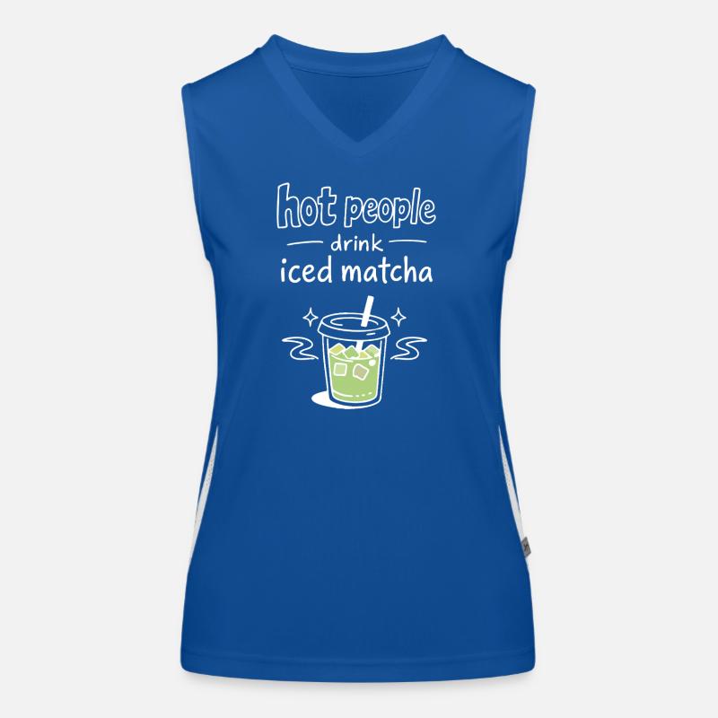 Hot People Drink Iced Matcha Statement Funktionelles Kontrast-Tank Top für Frauen