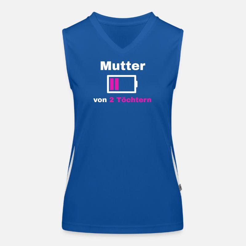 Mutter Tochter Spruch Stolz Mama 2 Kinder Geschenk Funktionelles Kontrast-Tank Top für Frauen