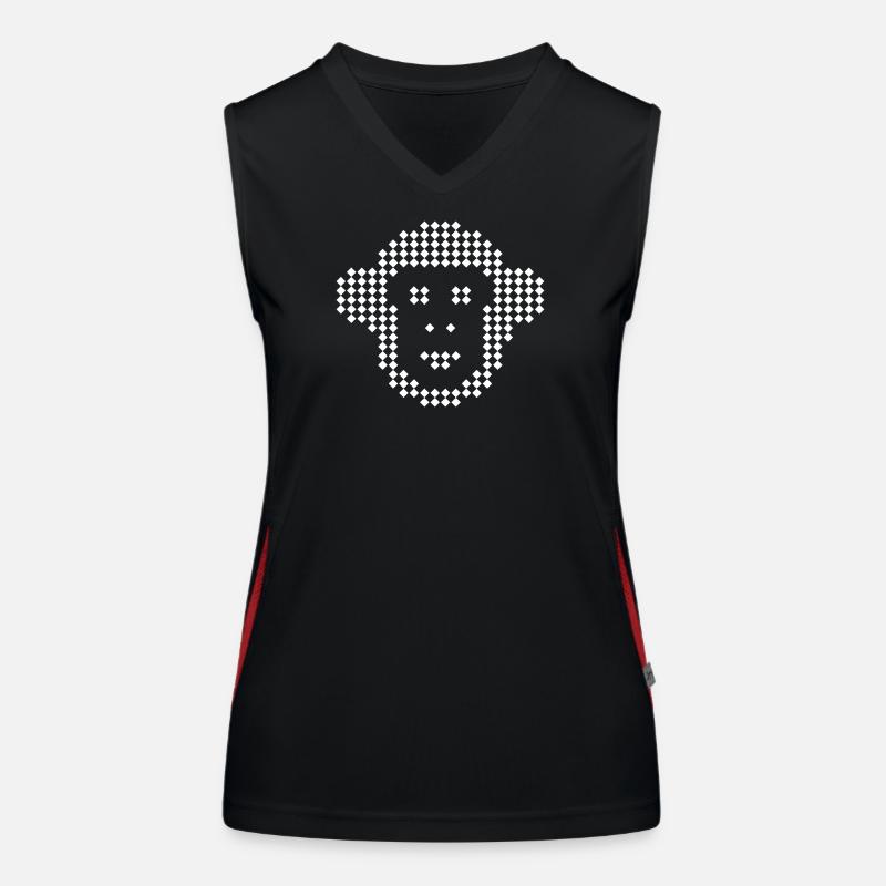 Pixel Monkey Emblème du Losange Débardeur respirant contrasté Femme
