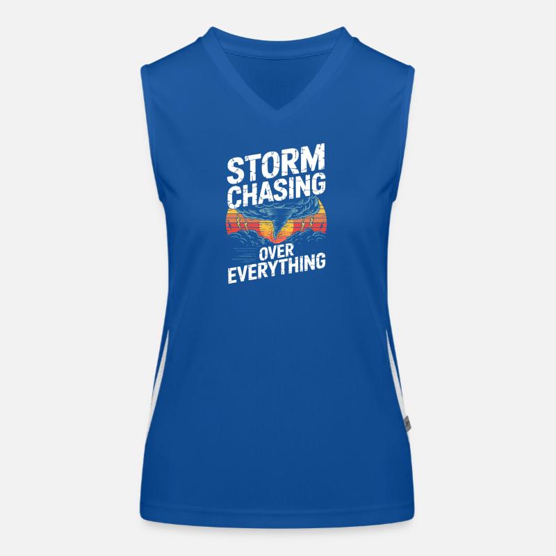  Storm Chasing Over Everything Tornado Jäger Funktionelles Kontrast-Tank Top für Frauen