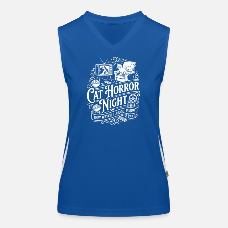 Cat Horror Night Women's Functional Contrast Tank Top