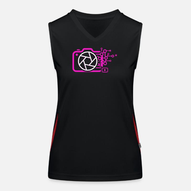 Digital Camera AI Art Tech Vector Women's Functional Contrast Tank Top