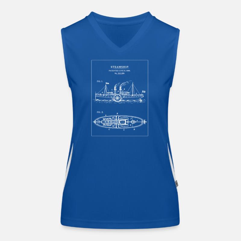 Dampfschiff Blueprint Dampfschiff Funktionelles Kontrast-Tank Top für Frauen