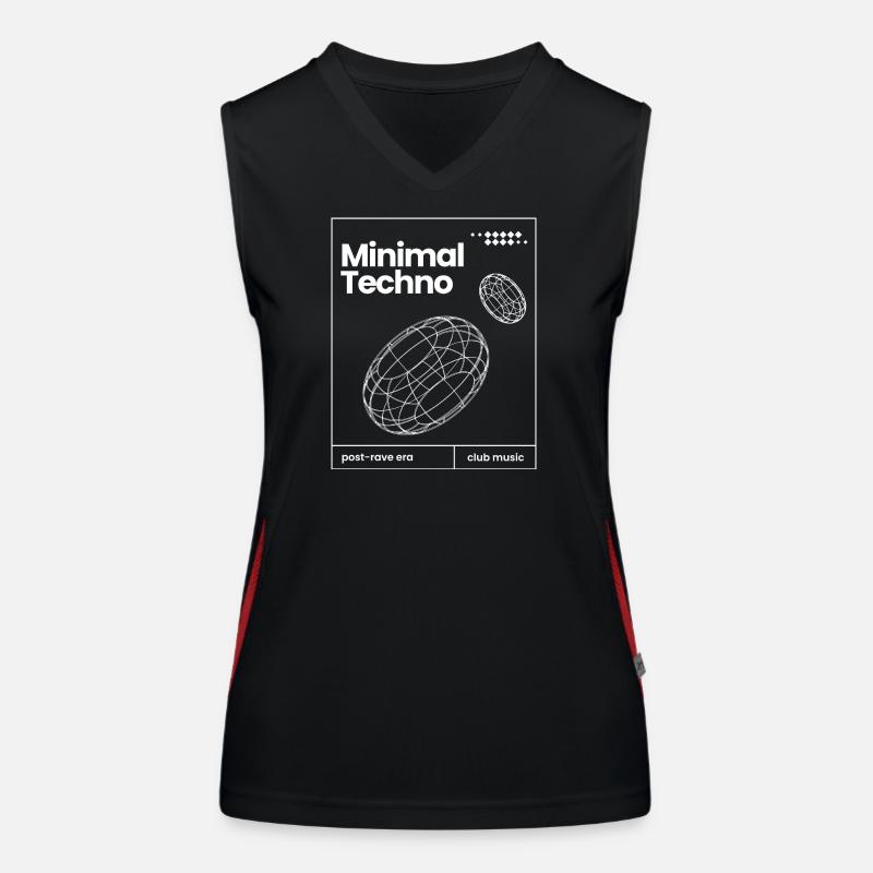 Conception minimale des sphères musicales techno Débardeur respirant contrasté Femme